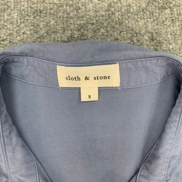 Cloth & Stone Utility Romper Womens S Small Blue Jay Sleeveless Collared *READ - Picture 6 of 12